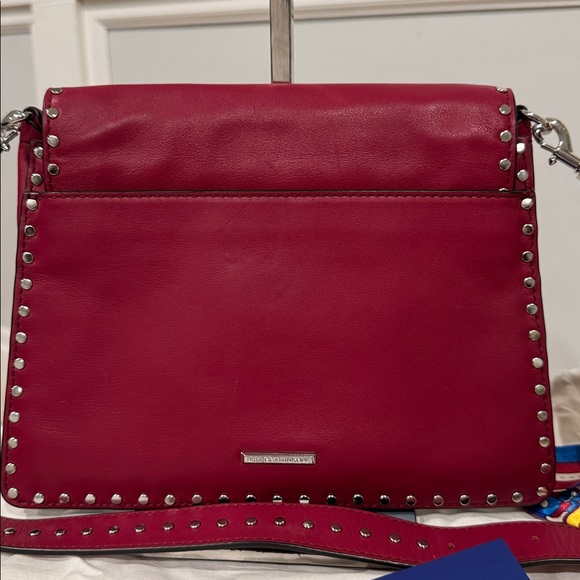 Rebecca Minkoff Bag Midnighter Red Leather Studded Shoulder Bag - Picture 7 of 17
